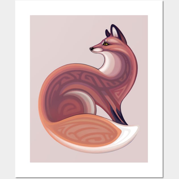 Red Fox Mystery Wall Art by Yulla